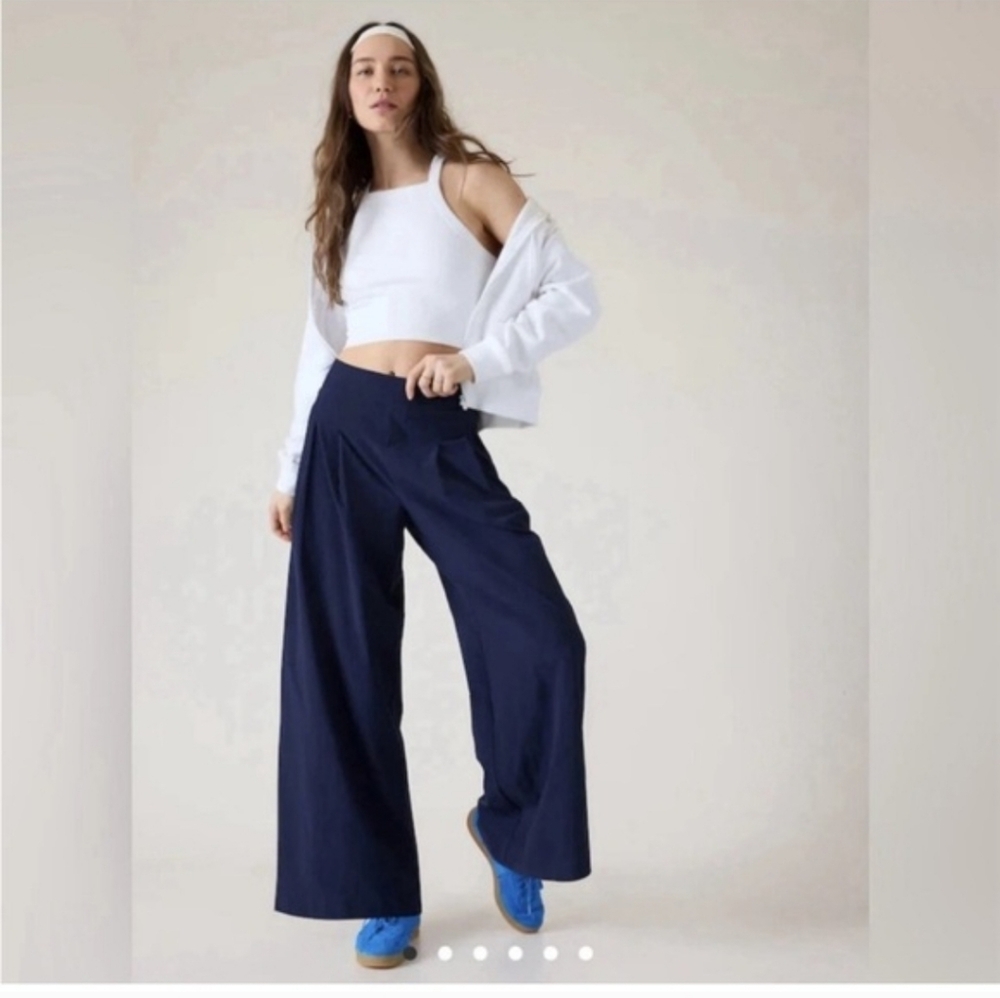 Athleta Brooklyn Heights Wide Leg Navy Pants